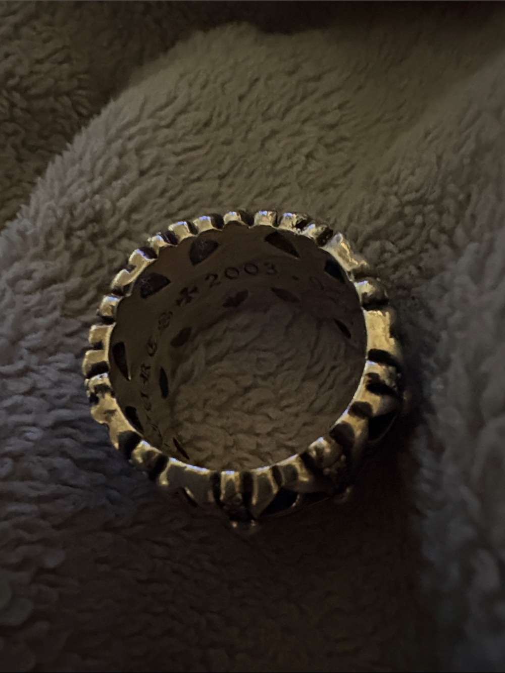Chrome Hearts Silver Floral Band Ring
